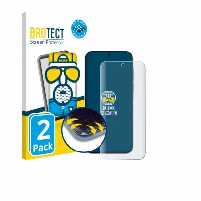 Vorderseite einer Produktverpackung mit dem Markenlogo BROTECT. Daneben ist das Gerät OnePlus Turbo 6V mit dem zugehörigen Dis