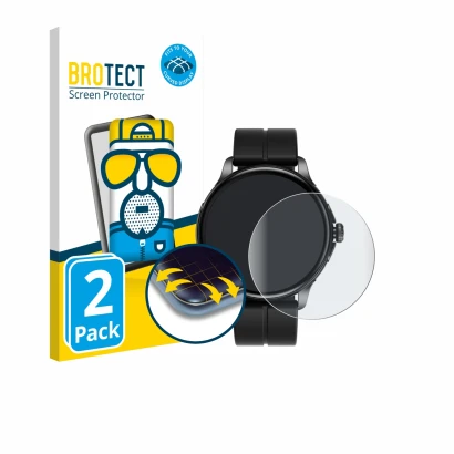 Vorderseite einer Produktverpackung mit dem Markenlogo BROTECT. Daneben ist das Gerät HMD Watch X1 mit dem zugehörigen Display