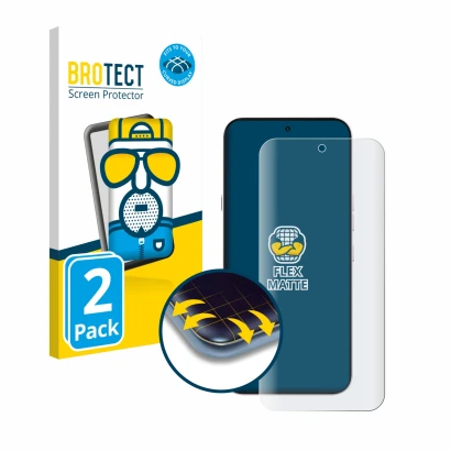 Vorderseite einer Produktverpackung mit dem Markenlogo BROTECT. Daneben ist das Gerät Nothing Phone (4a) Pro mit dem zugehörig