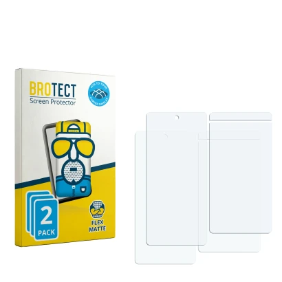 Vorderseite einer Produktverpackung mit dem Markenlogo BROTECT. Daneben ist der zugehörige Displayschutz.