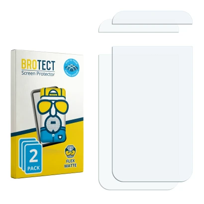 Vorderseite einer Produktverpackung mit dem Markenlogo BROTECT. Daneben ist der zugehörige Displayschutz.