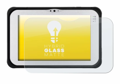 Abbildung des Geräts Panasonic Toughpad FZ-M1 mit einer Vielzahl des Displayschutzes.