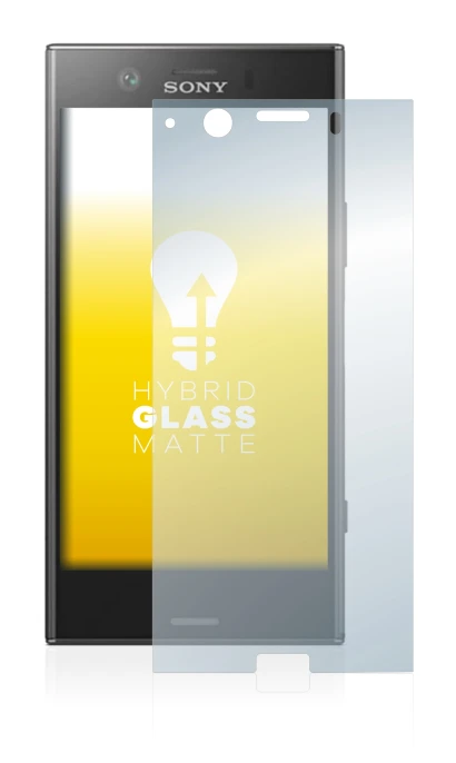 Abbildung des Geräts Sony Xperia XZ1 Compact mit einer Vielzahl des Displayschutzes.