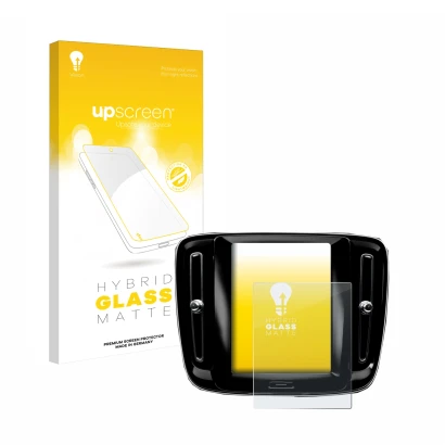 Vorderseite einer Produktverpackung mit dem Markenlogo upscreen. Daneben ist das Gerät Volvo XC40 Sensus Connect 8.7" 2018-202