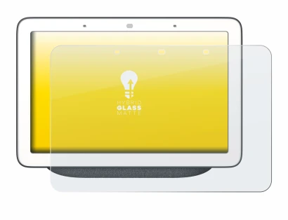 Abbildung des Geräts Google Home Hub mit einer Vielzahl des Displayschutzes.