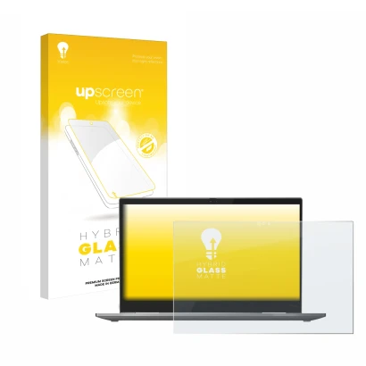 Vorderseite einer Produktverpackung mit dem Markenlogo upscreen. Daneben ist das Gerät Lenovo ThinkPad X1 Yoga (4. Gen.) mit d