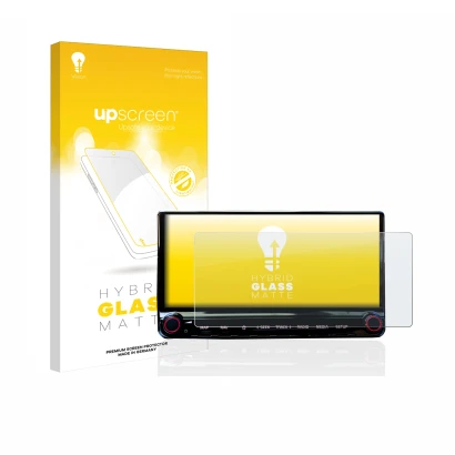 Vorderseite einer Produktverpackung mit dem Markenlogo upscreen. Daneben ist das Gerät Kia XCeed 2019 Infotainment System 10.2