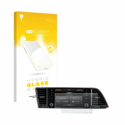 Vorderseite einer Produktverpackung mit dem Markenlogo upscreen. Daneben ist das Gerät Seat Ateca 2020 Media System 6.5" mit d