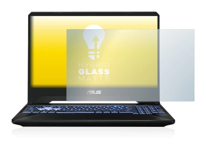 Abbildung des Geräts ASUS TUF Gaming X505 mit einer Vielzahl des Displayschutzes.