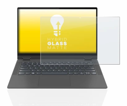 Abbildung des Geräts Lenovo IdeaPad Flex 5 14" 2020 mit einer Vielzahl des Displayschutzes.