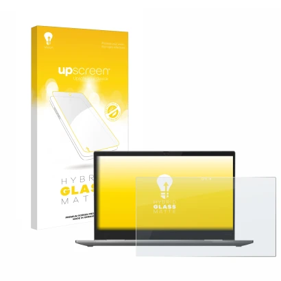 Vorderseite einer Produktverpackung mit dem Markenlogo upscreen. Daneben ist das Gerät Lenovo ThinkPad X1 Yoga (5. Gen.) mit d