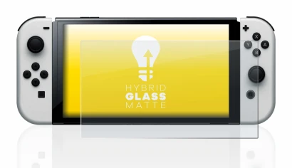 Abbildung des Geräts Nintendo Switch OLED-Modell mit einer Vielzahl des Displayschutzes.