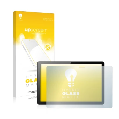 Vorderseite einer Produktverpackung mit dem Markenlogo upscreen. Daneben ist das Gerät Lenovo Tab M10 (3. Gen.) mit dem zugehö