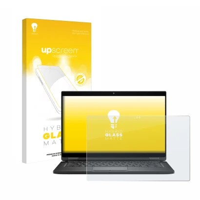 Vorderseite einer Produktverpackung mit dem Markenlogo upscreen. Daneben ist das Gerät Dell Latitude 7390 2-in-1 Business mit 