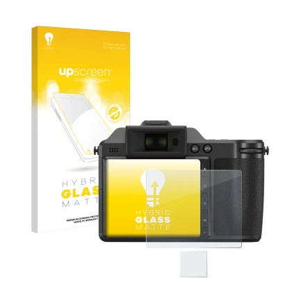 Vorderseite einer Produktverpackung mit dem Markenlogo upscreen. Daneben ist das Gerät Hasselblad X2D 100C mit dem zugehörigen