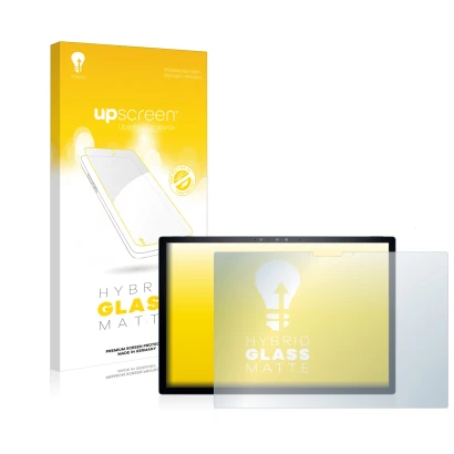 Vorderseite einer Produktverpackung mit dem Markenlogo upscreen. Daneben ist das Gerät Dell XPS 13 9315 2-in-1 mit dem zugehör