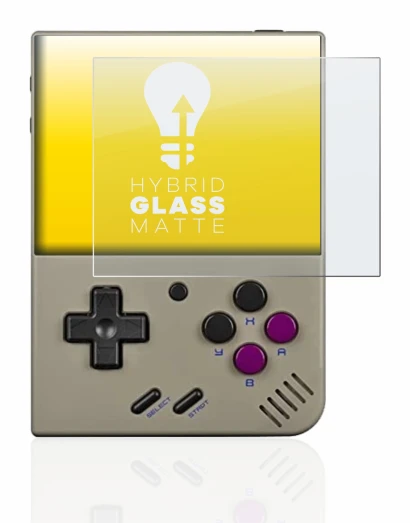 Abbildung des Geräts Miyoo Mini Plus mit einer Vielzahl des Displayschutzes.