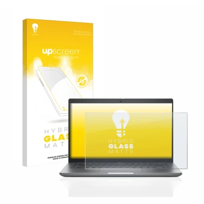 Vorderseite einer Produktverpackung mit dem Markenlogo upscreen. Daneben ist das Gerät Dell Latitude 5440 mit dem zugehörigen 