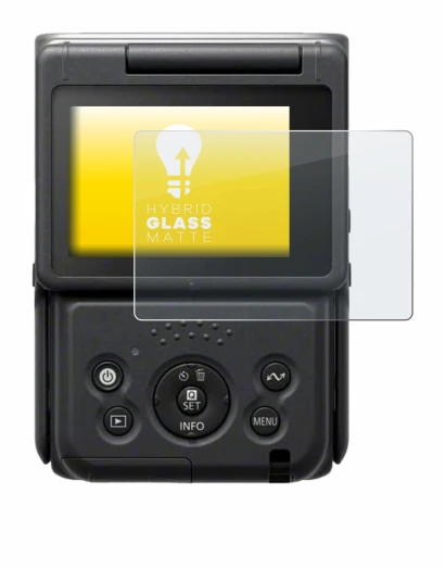 Abbildung des Geräts Canon PowerShot V10 Vlog Camera mit einer Vielzahl des Displayschutzes.