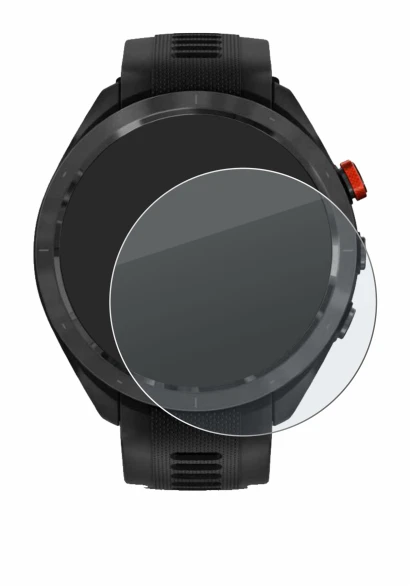 Abbildung des Geräts Garmin Approach S70 (47 mm) mit einer Vielzahl des Displayschutzes.