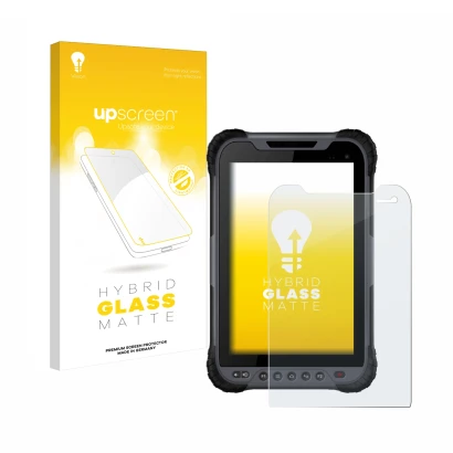 Vorderseite einer Produktverpackung mit dem Markenlogo upscreen. Daneben ist das Gerät Stonex UT32 Rugged Tablet mit dem zugeh