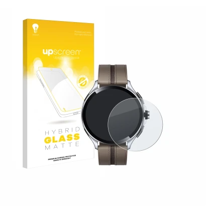 Vorderseite einer Produktverpackung mit dem Markenlogo upscreen. Daneben ist das Gerät Xiaomi Watch 2 Pro mit dem zugehörigen 