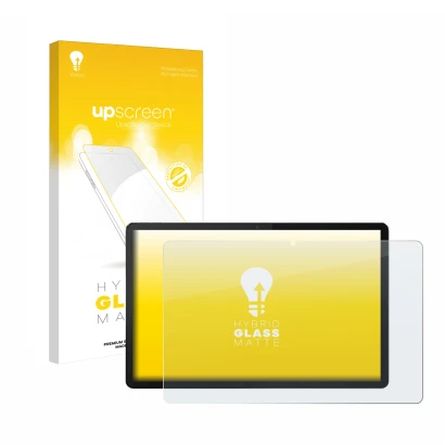 Vorderseite einer Produktverpackung mit dem Markenlogo upscreen. Daneben ist das Gerät Lenovo Tab P12 2023 mit dem zugehörigen