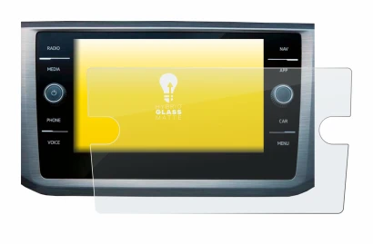 Abbildung des Geräts Volkswagen Passat B8 Discover Media 8" mit einer Vielzahl des Displayschutzes.