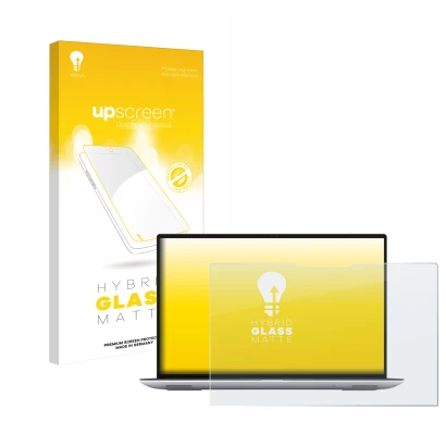 Vorderseite einer Produktverpackung mit dem Markenlogo upscreen. Daneben ist das Gerät Dell Precision 5480 Touch mit dem zugeh