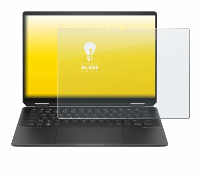 Abbildung des Geräts HP Spectre x360 (14-e) 2024 mit einer Vielzahl des Displayschutzes.