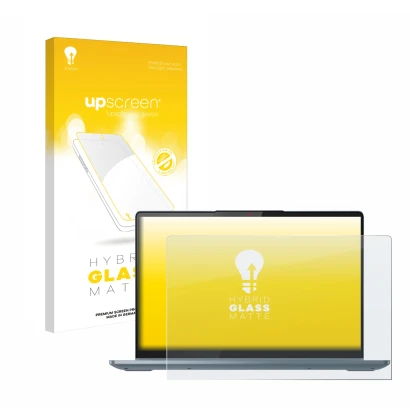 Vorderseite einer Produktverpackung mit dem Markenlogo upscreen. Daneben ist das Gerät Lenovo IdeaPad 5i 2-in-1 Gen 9 14" mit 