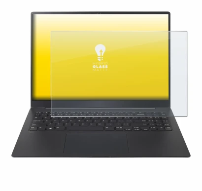 Abbildung des Geräts LG gram Pro 16 2024 mit einer Vielzahl des Displayschutzes.