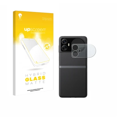 Vorderseite einer Produktverpackung mit dem Markenlogo upscreen. Daneben ist das Gerät Blackview Hero 10 (Äußeres Display) mit