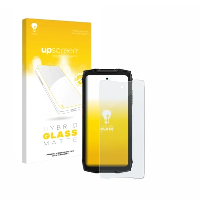 Vorderseite einer Produktverpackung mit dem Markenlogo upscreen. Daneben ist das Gerät Blackview BV9300 Pro mit dem zugehörige