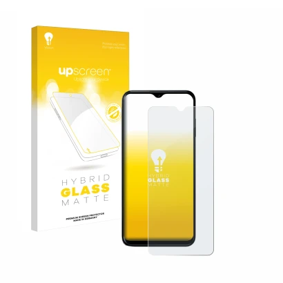 Vorderseite einer Produktverpackung mit dem Markenlogo upscreen. Daneben ist das Gerät Nokia G60 5G mit dem zugehörigen Displa