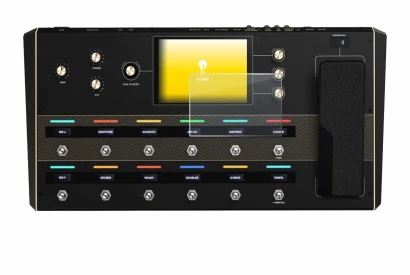 Abbildung des Geräts Headrush Prime mit einer Vielzahl des Displayschutzes.