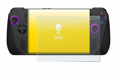 Abbildung des Geräts ASUS ROG Ally X (2024) mit einer Vielzahl des Displayschutzes.