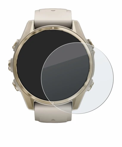 Abbildung des Geräts Garmin Fenix 8 (43 mm) mit einer Vielzahl des Displayschutzes.