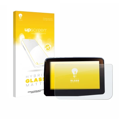 Vorderseite einer Produktverpackung mit dem Markenlogo upscreen. Daneben ist das Gerät Mazda 2 BJ 2024 mit dem zugehörigen Dis