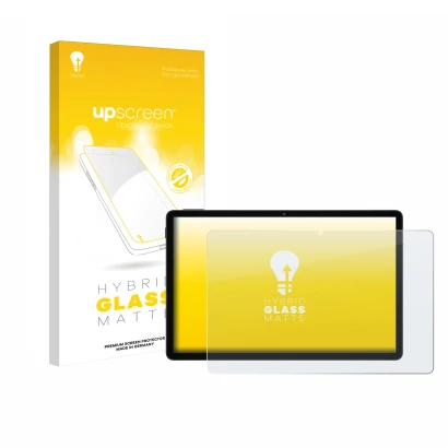 Vorderseite einer Produktverpackung mit dem Markenlogo upscreen. Daneben ist das Gerät Doogee U11 mit dem zugehörigen Displays