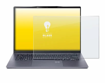 Abbildung des Geräts Acer Swift Go 14 AI mit einer Vielzahl des Displayschutzes.