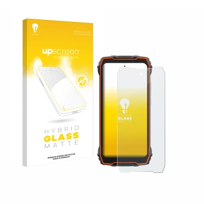 Vorderseite einer Produktverpackung mit dem Markenlogo upscreen. Daneben ist das Gerät Blackview Oscal Pilot 1 mit dem zugehör