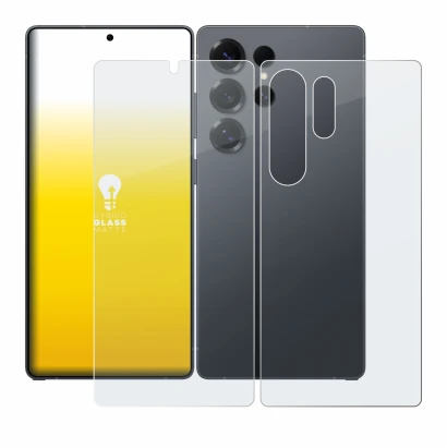 Abbildung des Geräts Samsung Galaxy S25 Ultra Enterprise Edition (Display+Rückseite) mit einer Vielzahl des Displayschutzes.