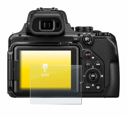 Abbildung des Geräts Nikon Coolpix P1100 mit einer Vielzahl des Displayschutzes.