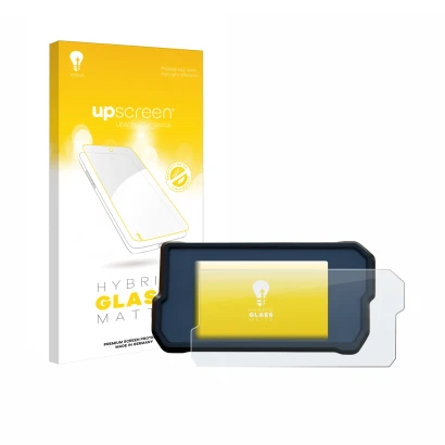 Vorderseite einer Produktverpackung mit dem Markenlogo upscreen. Daneben ist das Gerät KTM RC125 / RC390 2022+ mit dem zugehör