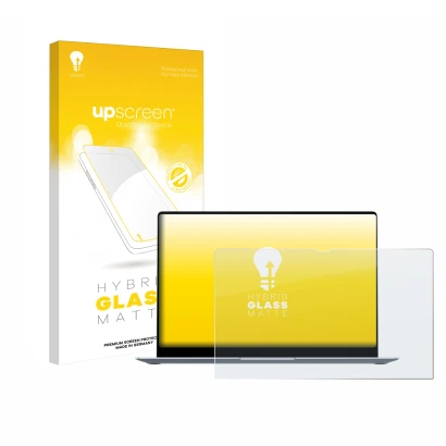 Vorderseite einer Produktverpackung mit dem Markenlogo upscreen. Daneben ist das Gerät Samsung Galaxy Book4 15.6