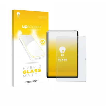 Vorderseite einer Produktverpackung mit dem Markenlogo upscreen. Daneben ist das Gerät Xiaomi POCO Pad 12.1" mit dem zugehörig