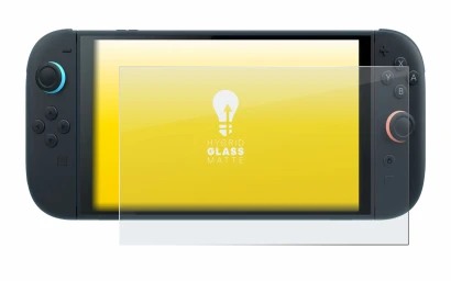 Abbildung des Geräts Nintendo Switch 2 mit einer Vielzahl des Displayschutzes.