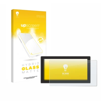 Vorderseite einer Produktverpackung mit dem Markenlogo upscreen. Daneben ist das Gerät Cupra Tavascan 15" (2025) mit dem zugeh