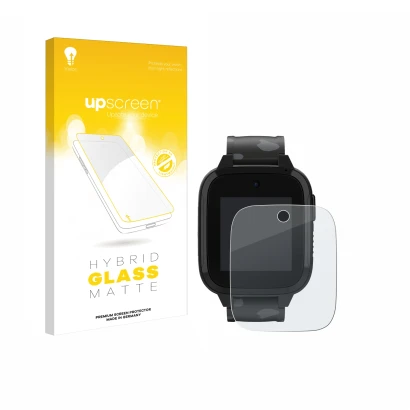 Vorderseite einer Produktverpackung mit dem Markenlogo upscreen. Daneben ist das Gerät Xplora XGO3 (2. Gen.) mit dem zugehörig